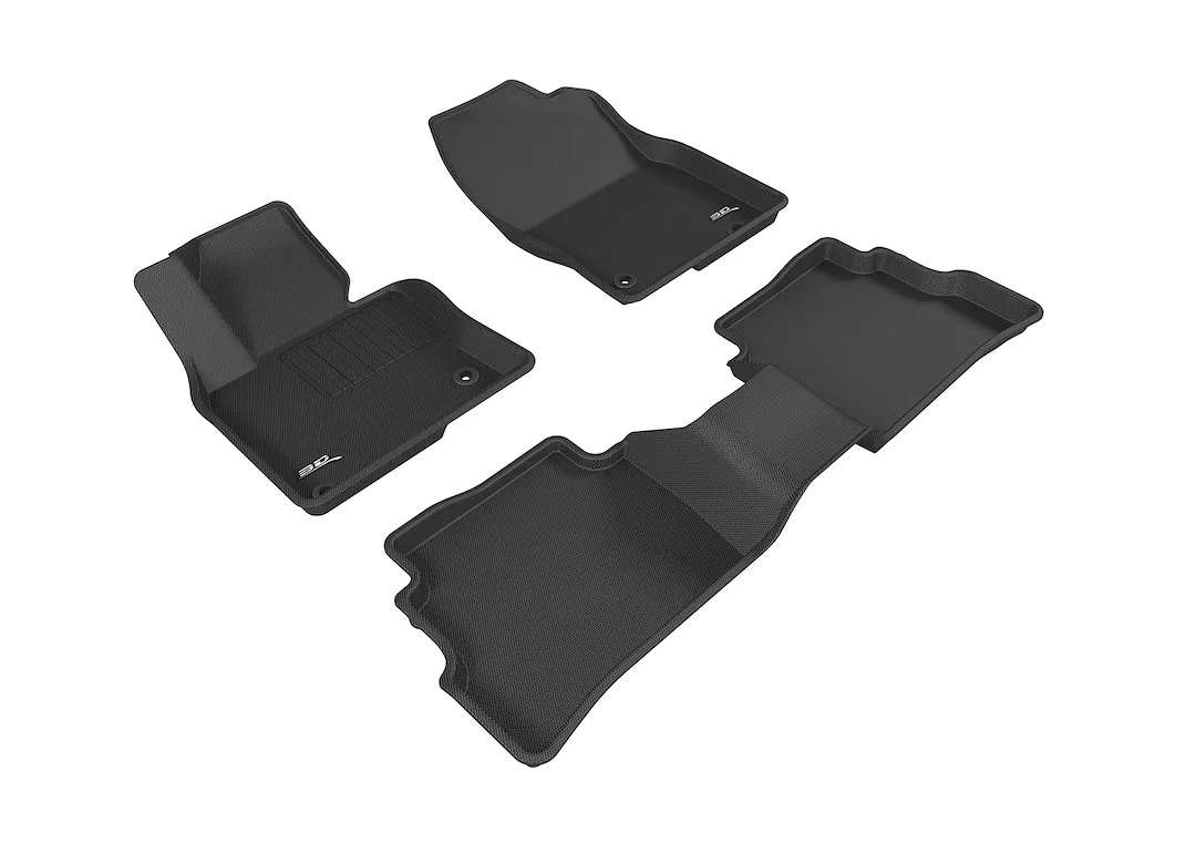 L1MZ05801509 – 3D MATS/U-AC Floor Liner, Black Custom Fit Raised Edge Thermoplastic Rubber Of Carbon Fiber Texture 3 ...